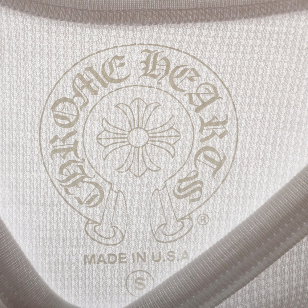 CHROME HEARTS(クロムハーツ) Thermal L S 袖ロゴプリントサーマル長袖カットソー ホワイト
