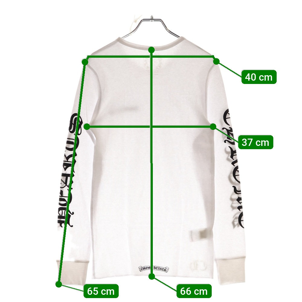 CHROME HEARTS(クロムハーツ) Thermal L S 袖ロゴプリントサーマル長袖カットソー ホワイト
