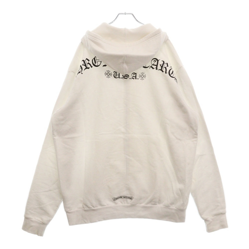 CHROME HEARTS(クロムハーツ) DAGGER ZIP HOODIE ダガー ジップアップ コットン パーカー フーディー ホワイト