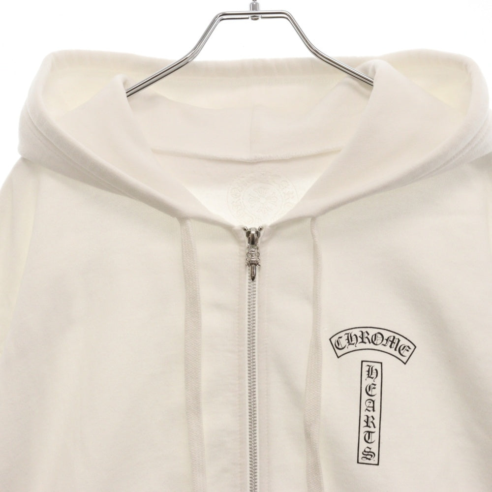 CHROME HEARTS(クロムハーツ) DAGGER ZIP HOODIE ダガー ジップアップ コットン パーカー フーディー ホワイト
