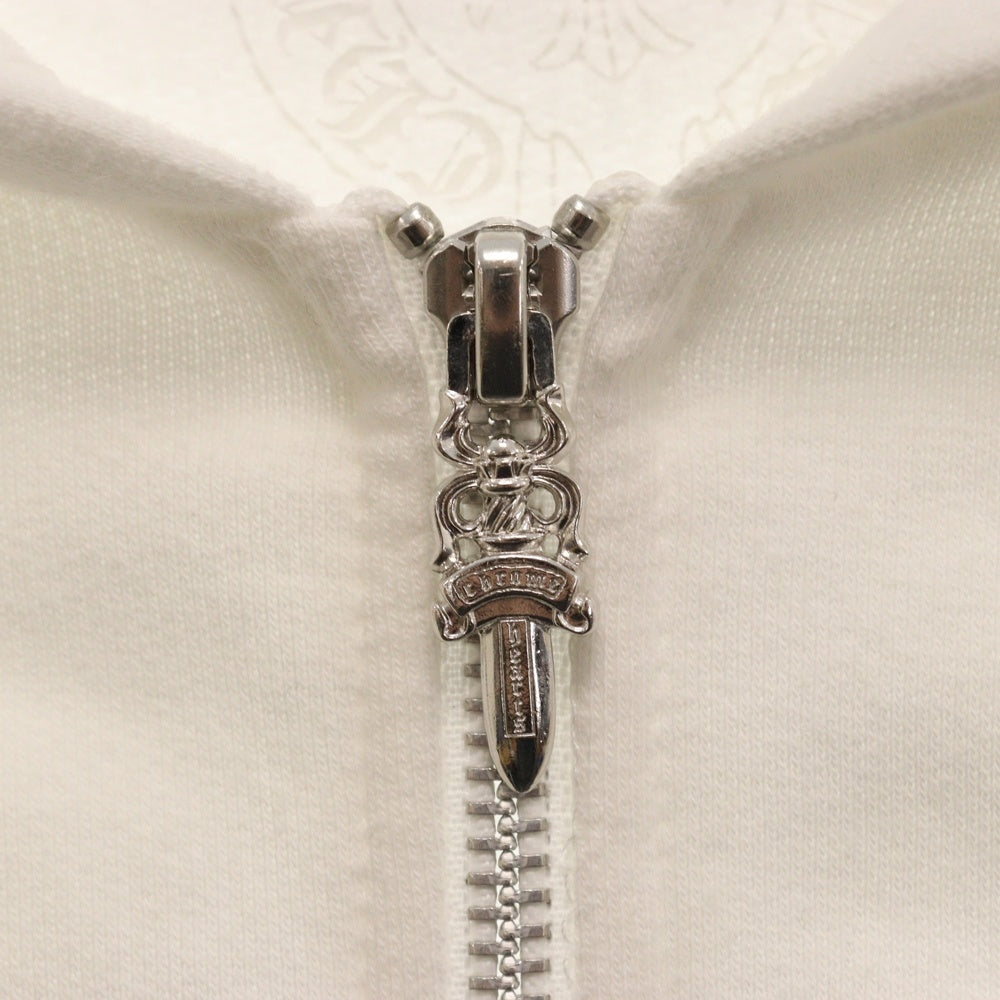 CHROME HEARTS(クロムハーツ) DAGGER ZIP HOODIE ダガー ジップアップ コットン パーカー フーディー ホワイト