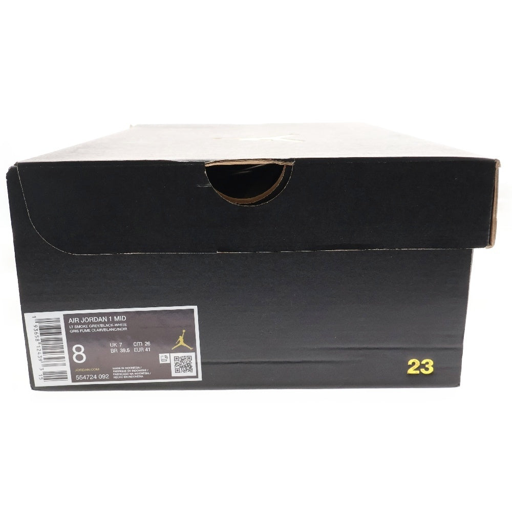 NIKE(ナイキ) AIR JORDAN 1 MID SMOKE GREY 554724-092 エアジョーダン 1 スモークグレー ミッドカットスニーカー グレー US8/26cm