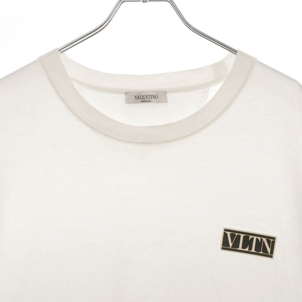 VALENTINO(ヴァレンチノ) ラバーロゴワッペン付 クルーネック 半袖Tシャツ ホワイト VV3MG08G6LC