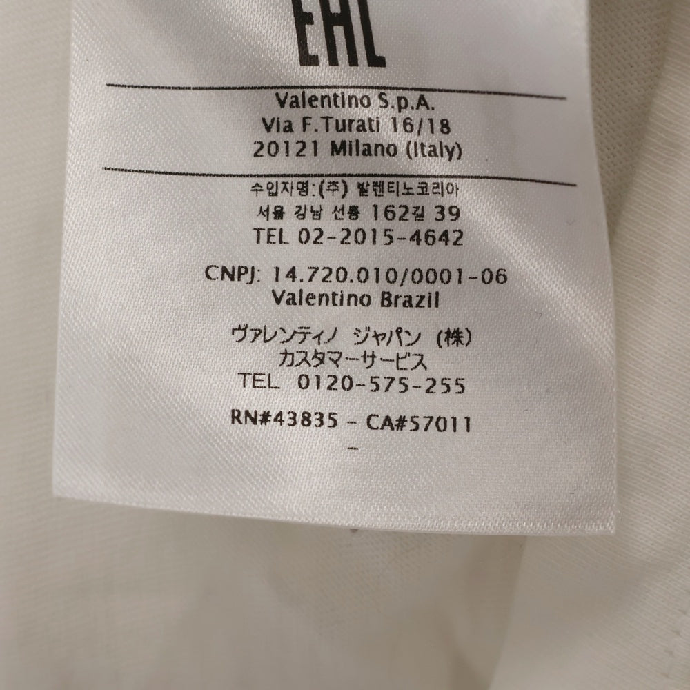 VALENTINO(ヴァレンチノ) ラバーロゴワッペン付 クルーネック 半袖Tシャツ ホワイト VV3MG08G6LC