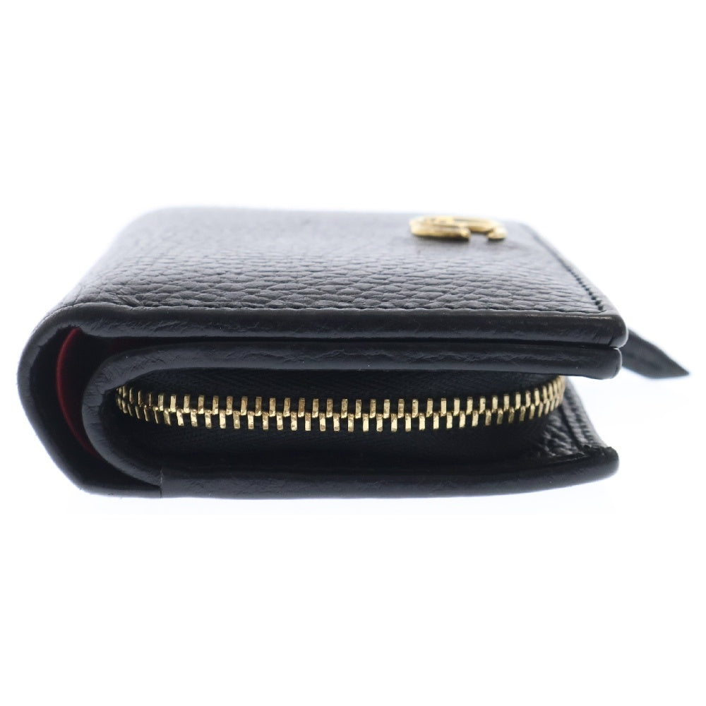 GUCCI(グッチ) GGマーモント レザー 二つ折り財布 ウォレット ブラック 772738
