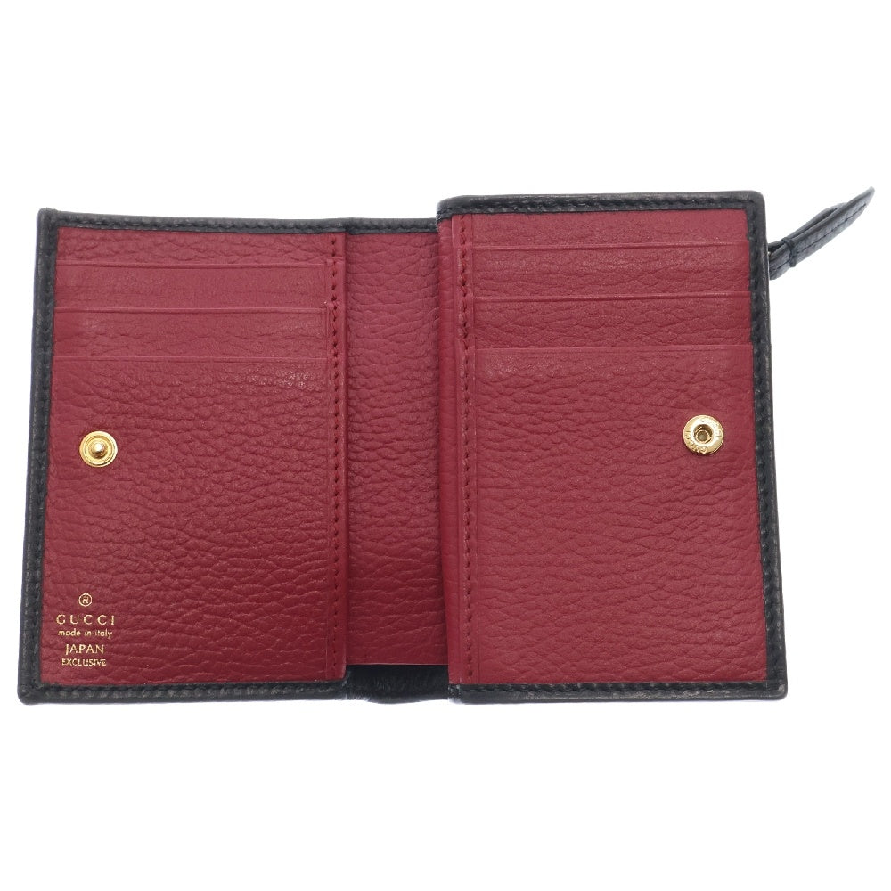 GUCCI(グッチ) GGマーモント レザー 二つ折り財布 ウォレット ブラック 772738