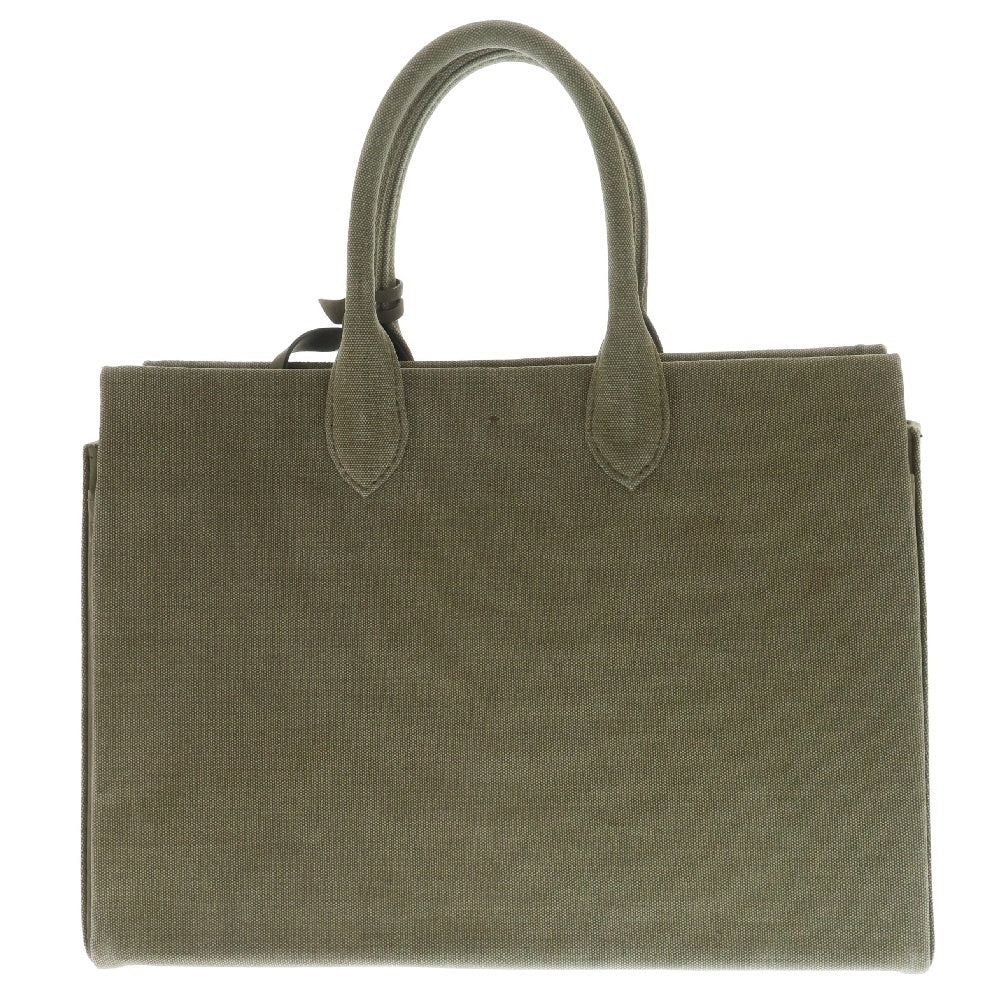 READY MADE(レディメイド) SHOPPING BAG 30 ショッピング ロゴエンブロイダリーヴィンテージコットン ミリタリーハンドバッグ カーキ