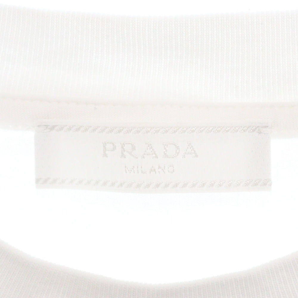 PRADA(プラダ) 18SS ロゴエンブロイダリー Tシャツ 半袖カットソー ホワイト UJN555 R182 1TE4