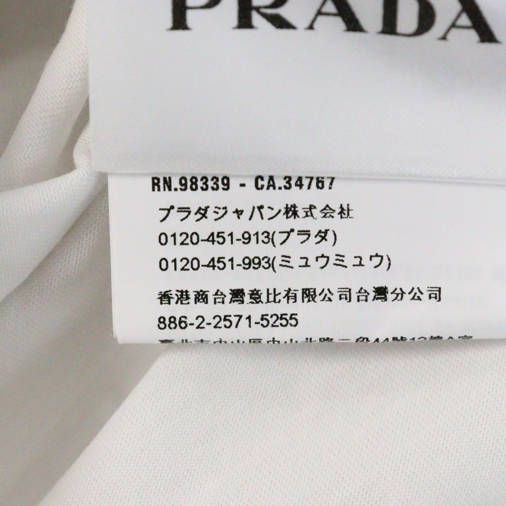 PRADA(プラダ) 18SS ロゴエンブロイダリー Tシャツ 半袖カットソー ホワイト UJN555 R182 1TE4