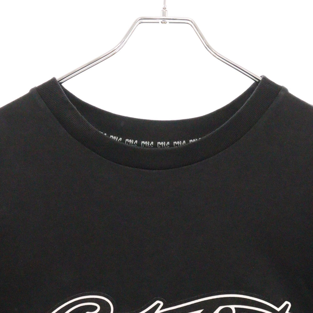 cvtvlist(カタリスト) フロントロゴワッペン付 クルーネック 半袖Tシャツ ブラック
