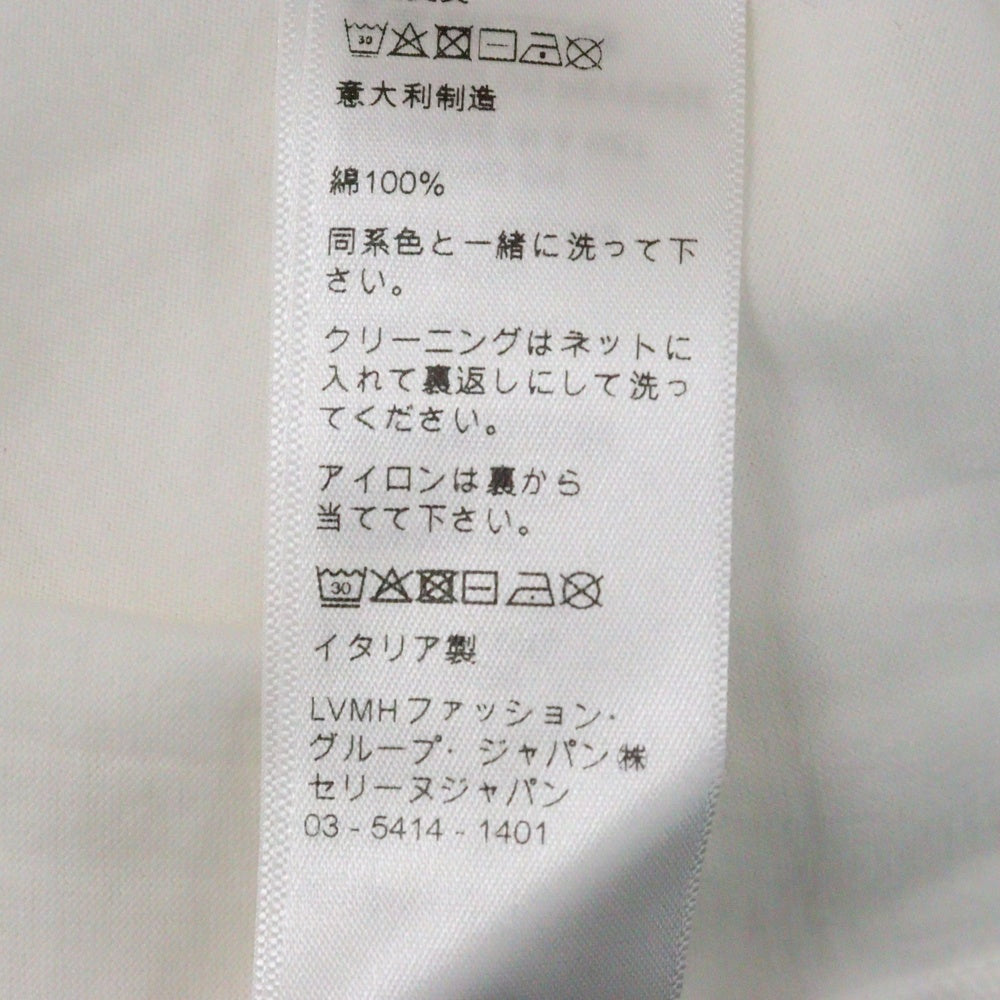CELINE(セリーヌ) エディ期 コットン ジャージーロゴプリント クルーネック 半袖Tシャツ ホワイト 2X681671Q