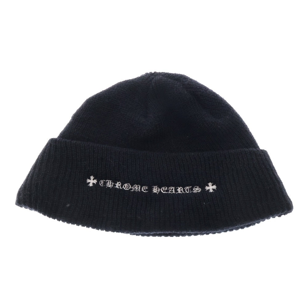 CHROME HEARTS(クロムハーツ) WOOL WATCH CAP ウールワッチキャップ CHプラス刺繍ビーニー 帽子 ブラック