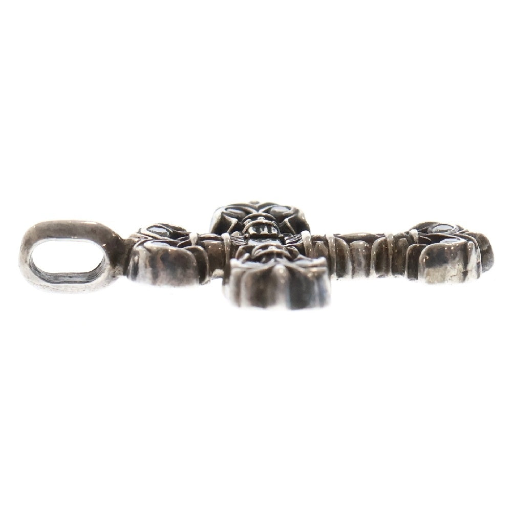 CHROME HEARTS(クロムハーツ) CHARM FILIGREE TINY A/DMND タイニーフィリグリークロス アフターPAVEダイヤ チャーム シルバーネックレストップ