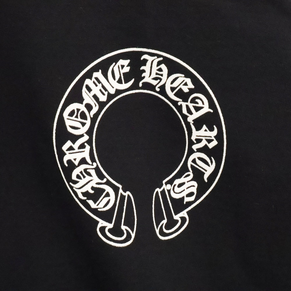 CHROME HEARTS(クロムハーツ) Horseshoe L/S Sweatshirt ホースシュープリント 袖フローラル スウェット ブラック