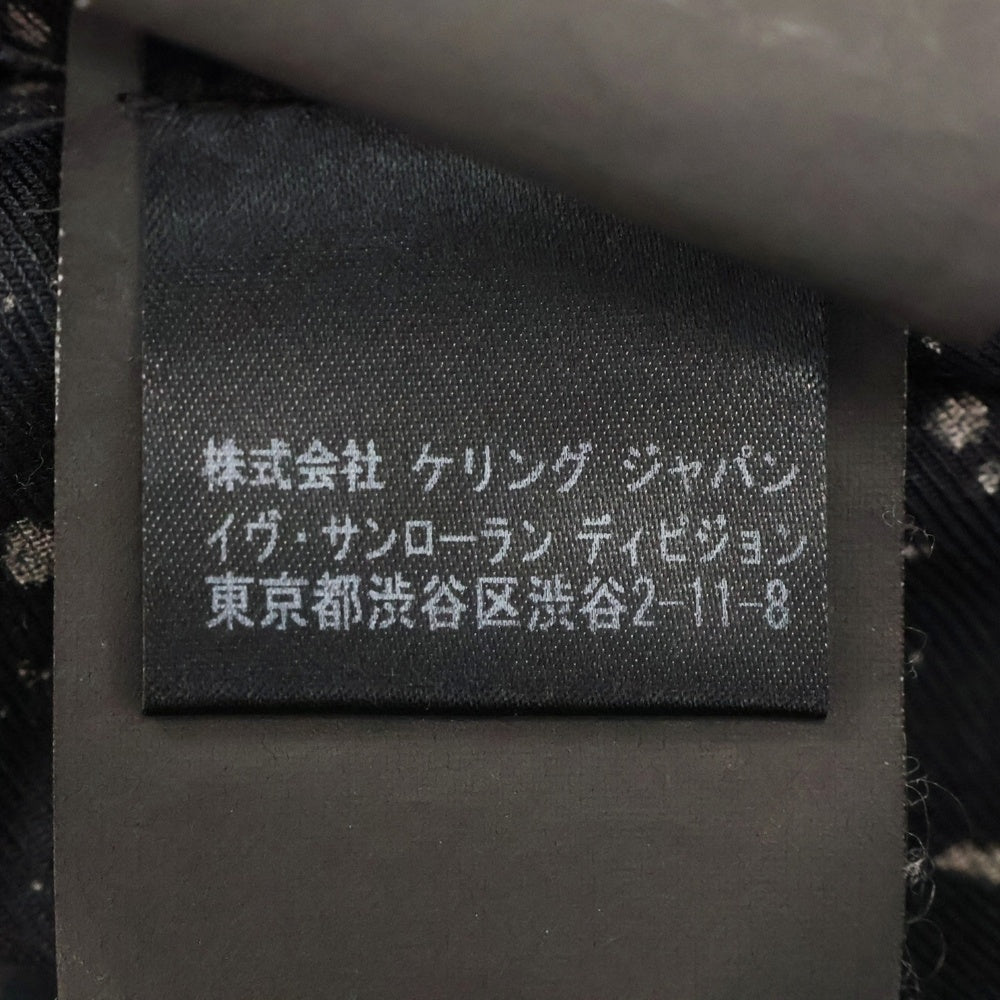 SAINT LAURENT PARIS(サンローランパリ) 15AW エディ期 スプラッターレーヨン 総柄 レーヨン 長袖シャツ ブラック 376954 Y891J