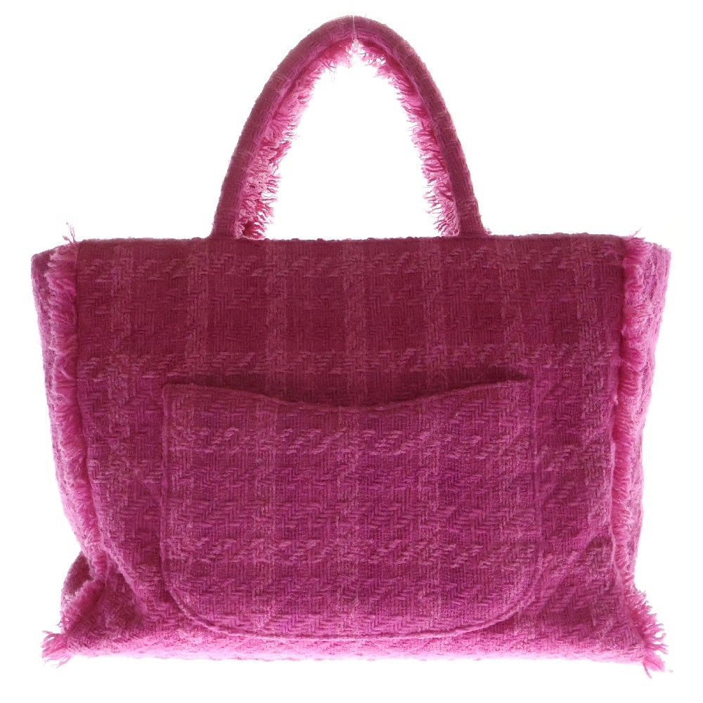 CHANEL(シャネル) ツイード ロゴワッペン ショッピングトートバッグ ピンク AS0976