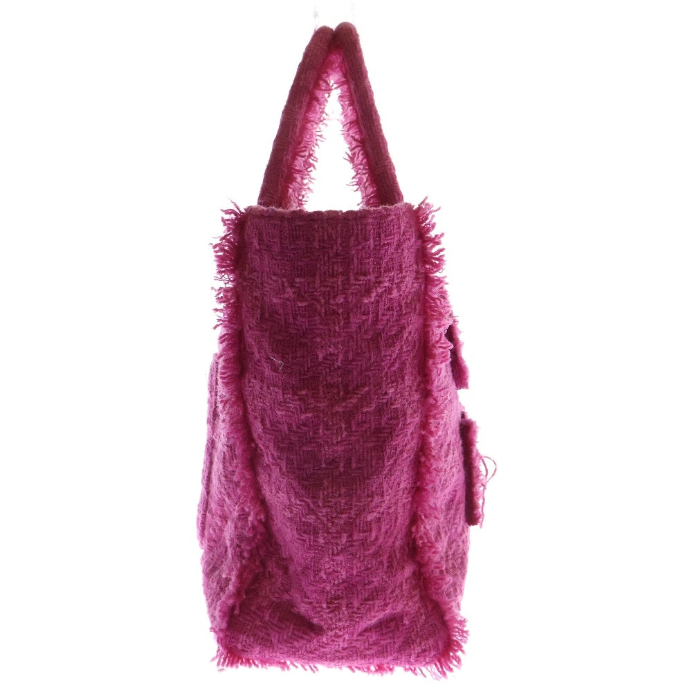 CHANEL(シャネル) ツイード ロゴワッペン ショッピングトートバッグ ピンク AS0976
