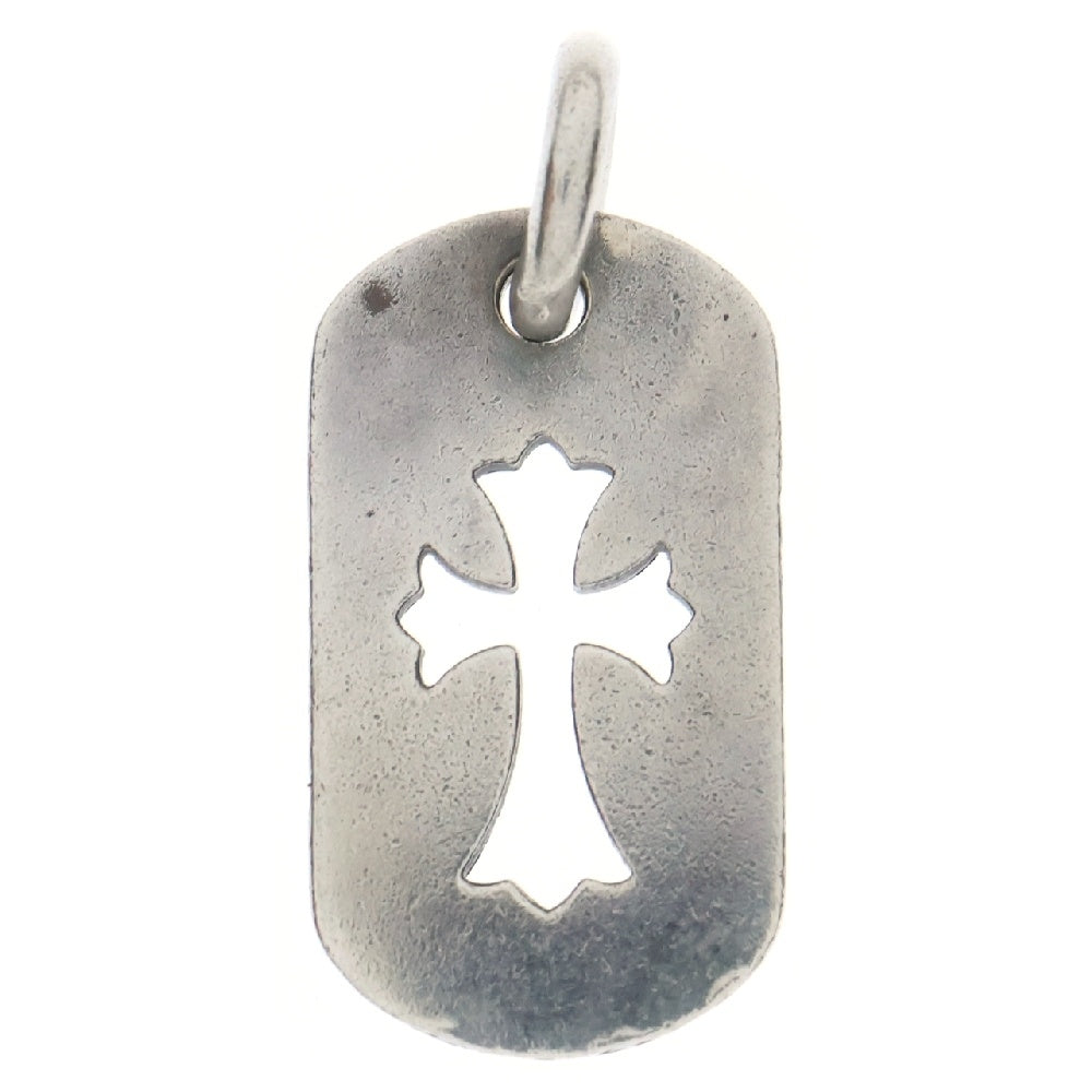 CHROME HEARTS(クロムハーツ) D TAG SML CO CRS P D ドッグタグ スモール カットアウト クロス パヴェダイヤ ネックレストップ シルバー