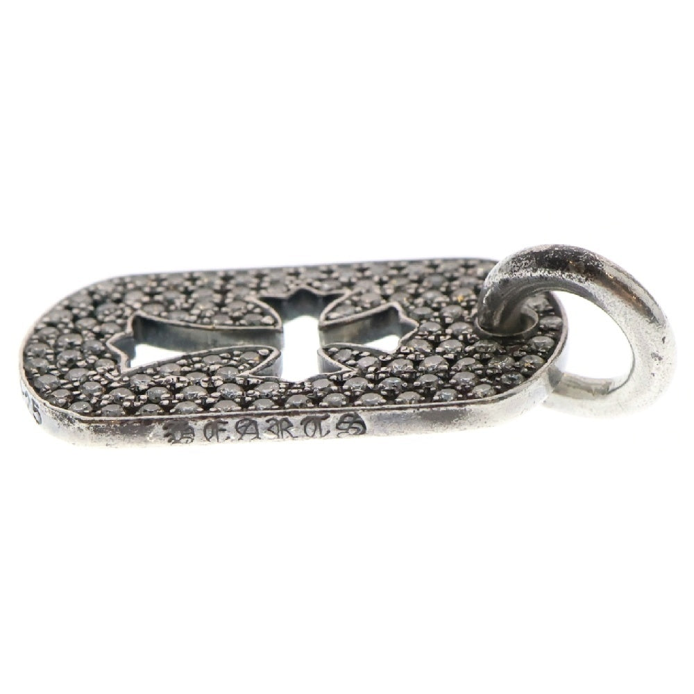 CHROME HEARTS(クロムハーツ) D TAG SML CO CRS P D ドッグタグ スモール カットアウト クロス パヴェダイヤ ネックレストップ シルバー