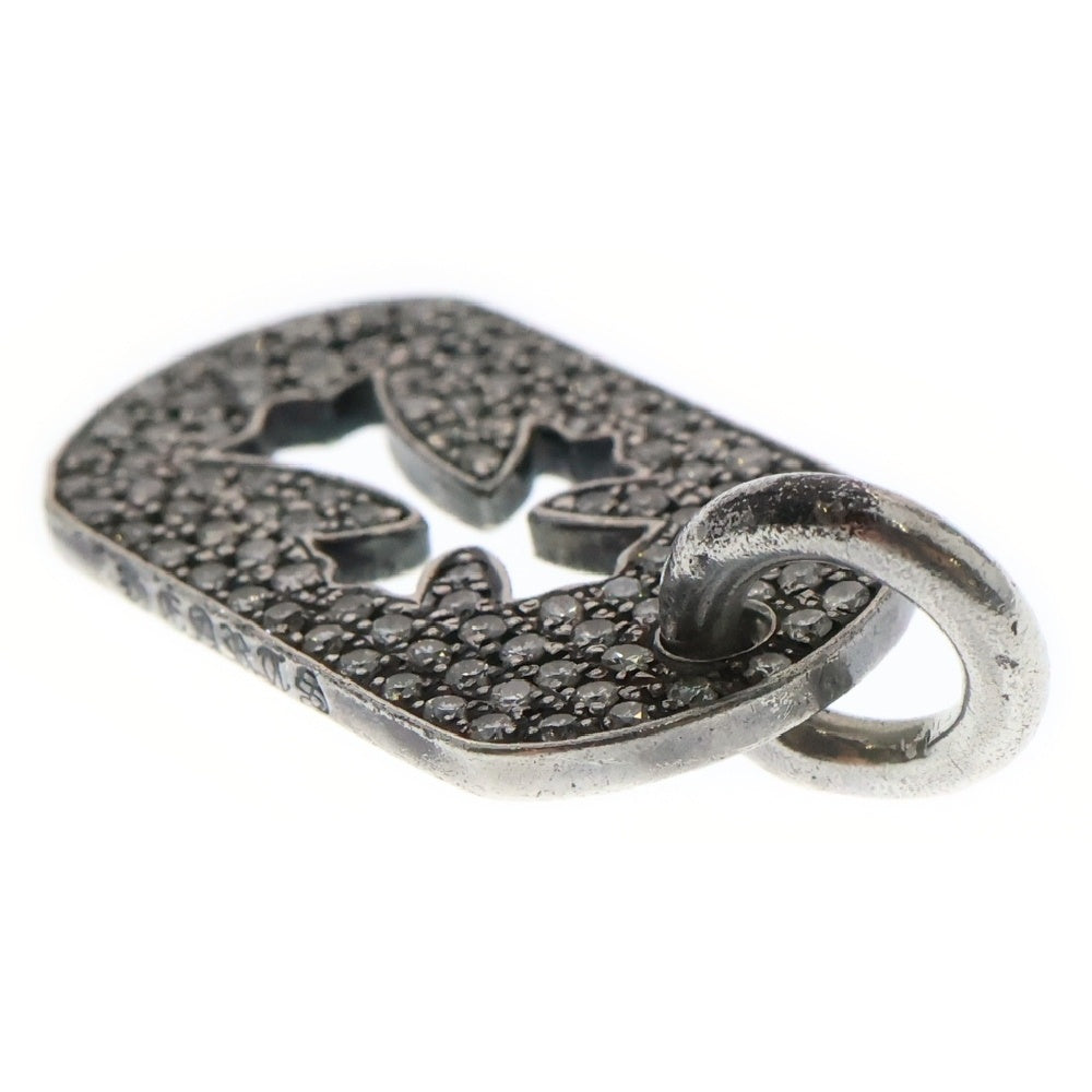 CHROME HEARTS(クロムハーツ) D TAG SML CO CRS P D ドッグタグ スモール カットアウト クロス パヴェダイヤ ネックレストップ シルバー