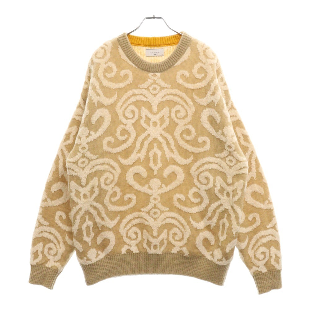 TAUPE(トープ) 22AW バロックモチーフ モヘア クルーネック ニット ベージュ TPM22307003