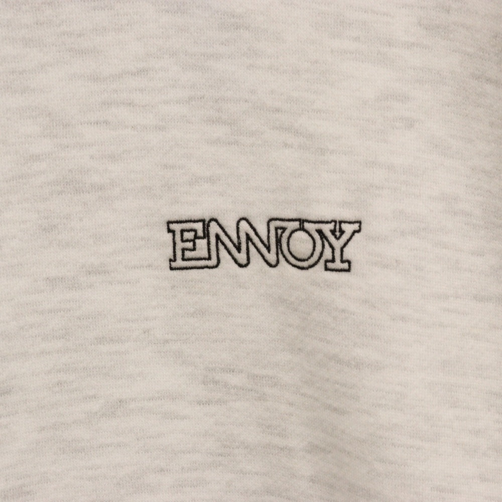 ENNOY(エンノイ) 24AW Electric Logo Turtleneck ロゴ刺繍 タートルネック スウェット グレー AW24BRENCT05NTL