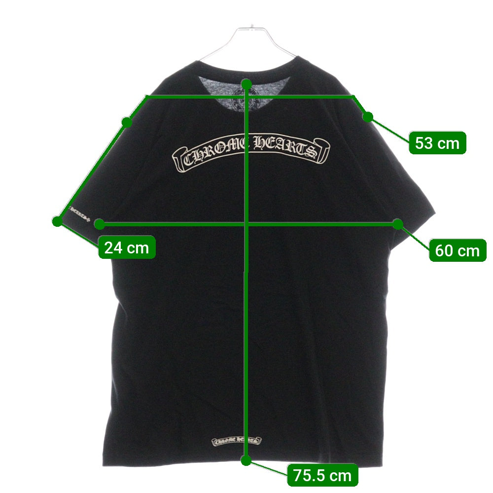 CHROME HEARTS(クロムハーツ) CH T-SHRT 1 バックスクロールラベルプリント 半袖Tシャツ カットソー ブラック