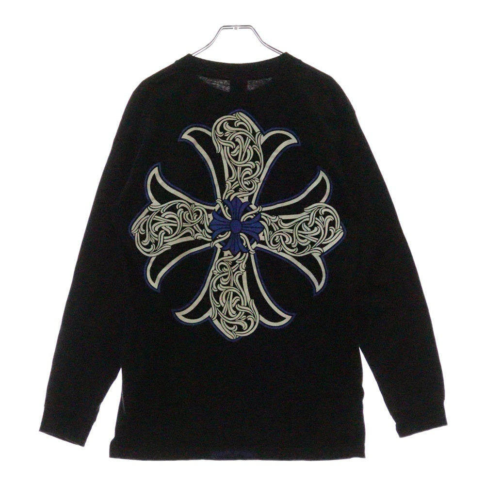 CHROME HEARTS(クロムハーツ) OLD CH PLUS オールド ポケット付き バックCHプラスプリント 長袖Tシャツ ロングスリーブカットソー ブラック