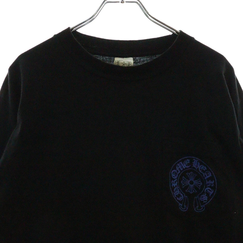 CHROME HEARTS(クロムハーツ) OLD CH PLUS オールド ポケット付き バックCHプラスプリント 長袖Tシャツ ロングスリーブカットソー ブラック