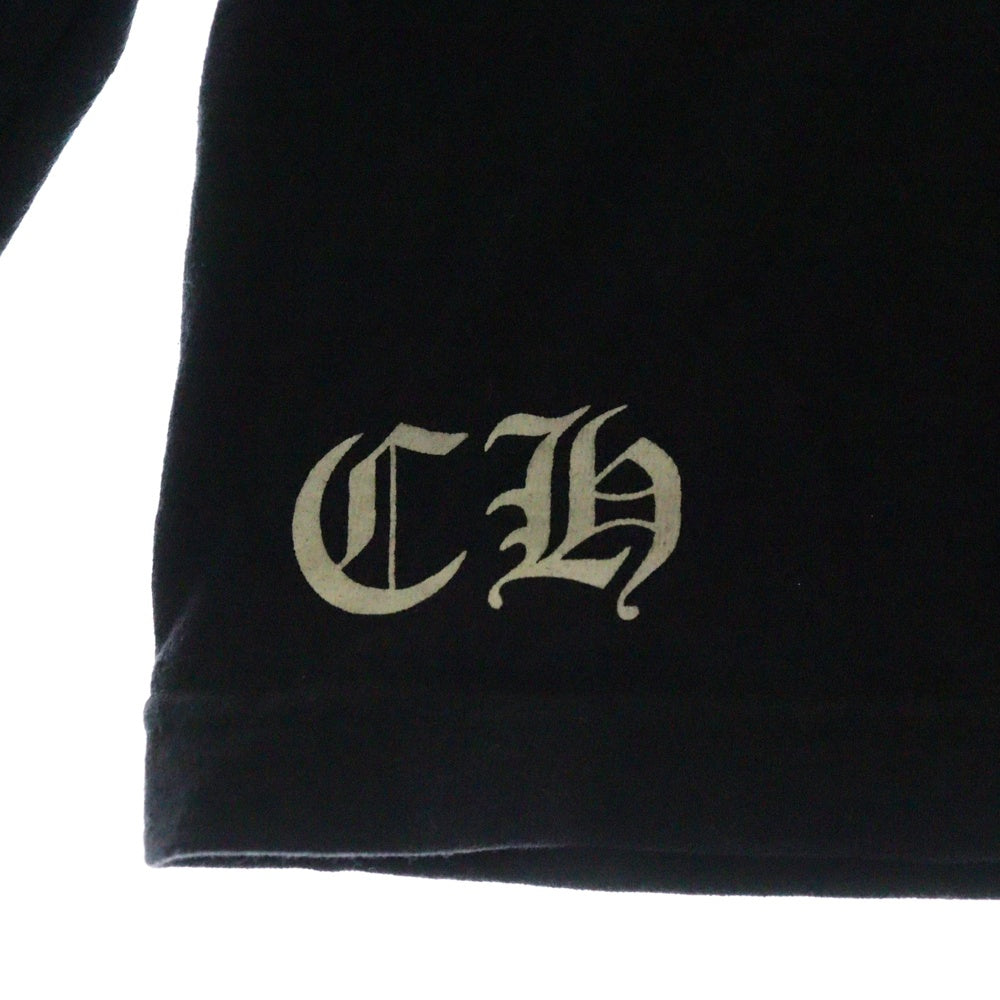 CHROME HEARTS(クロムハーツ) OLD CH PLUS オールド ポケット付き バックCHプラスプリント 長袖Tシャツ ロングスリーブカットソー ブラック
