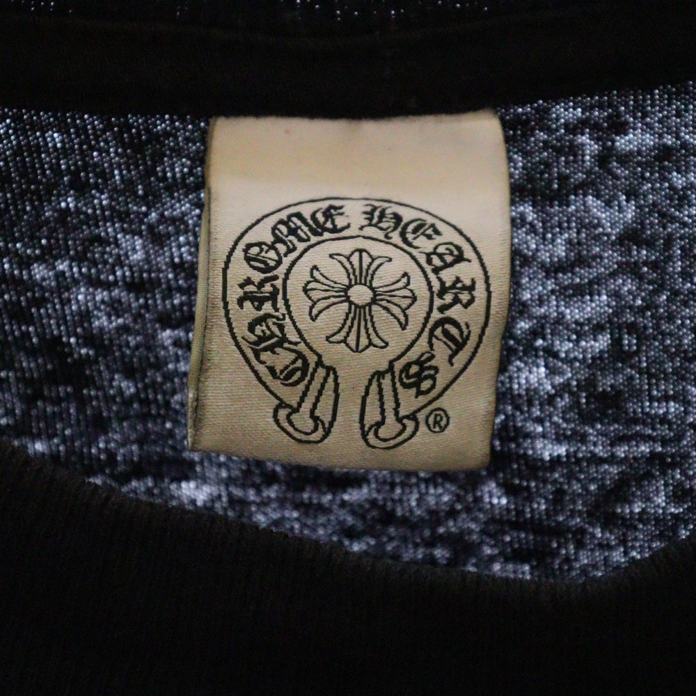 CHROME HEARTS(クロムハーツ) OLD CH PLUS オールド ポケット付き バックCHプラスプリント 長袖Tシャツ ロングスリーブカットソー ブラック