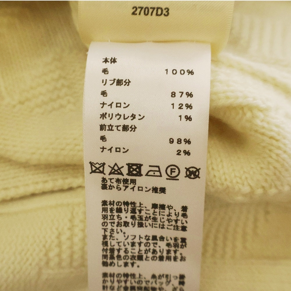 HERMES(エルメス) カレッジ Hモチーフ ジャガードウールカーディガン レディース アイボリー