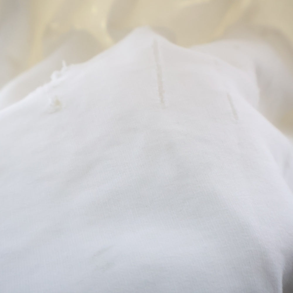 BALENCIAGA(バレンシアガ) 21SS Caps Destroyed Hoodie キャップス デストロイド フーディ プルオーバーパーカー ダメージ加工 ホワイト 659403 TKVB6