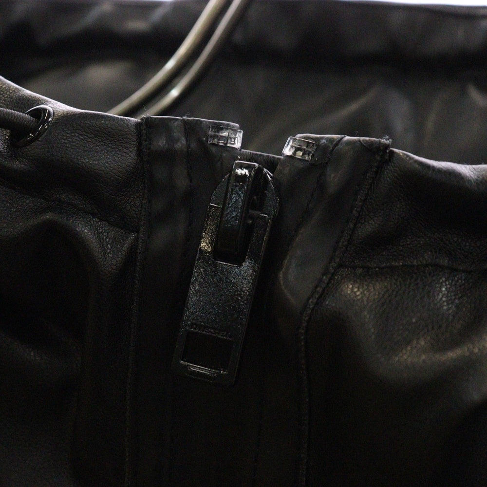 DIESEL(ディーゼル) 24SS MICC JACKET ミック ジップアップ フェイクレザージャケット ブラック A12599