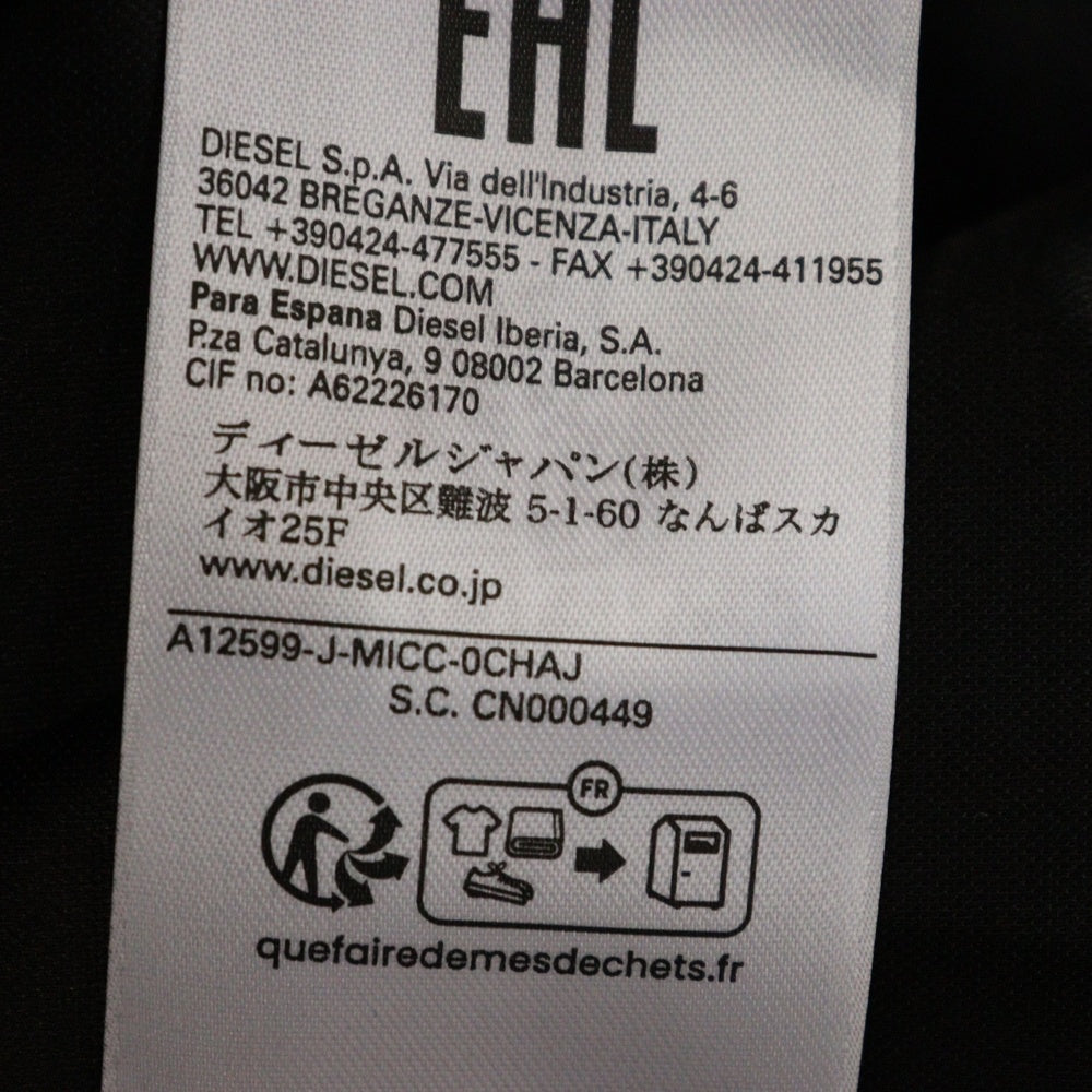 DIESEL(ディーゼル) 24SS MICC JACKET ミック ジップアップ フェイクレザージャケット ブラック A12599