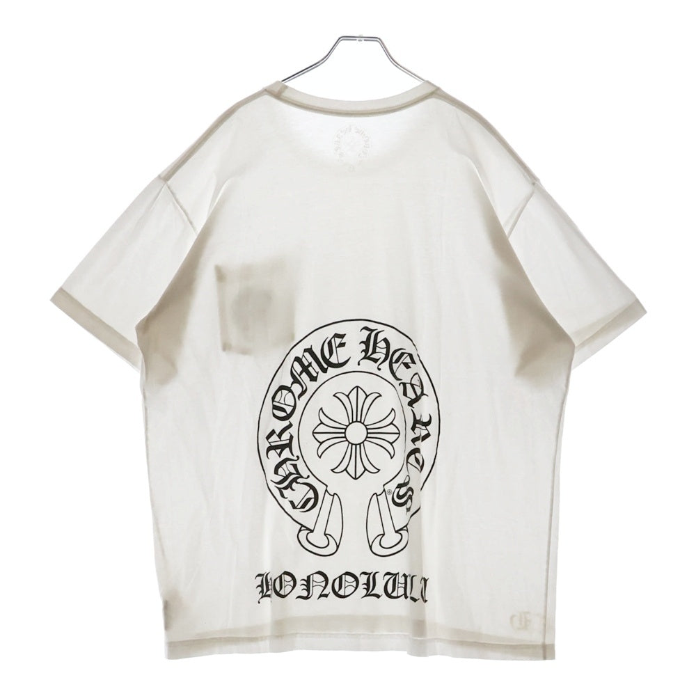 CHROME HEARTS(クロムハーツ) HONOLULU限定 TEE ホースシュー プリント クルーネック 半袖Tシャツ ホワイト