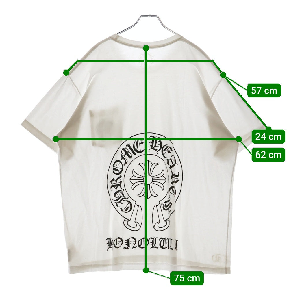 CHROME HEARTS(クロムハーツ) HONOLULU限定 TEE ホースシュー プリント クルーネック 半袖Tシャツ ホワイト