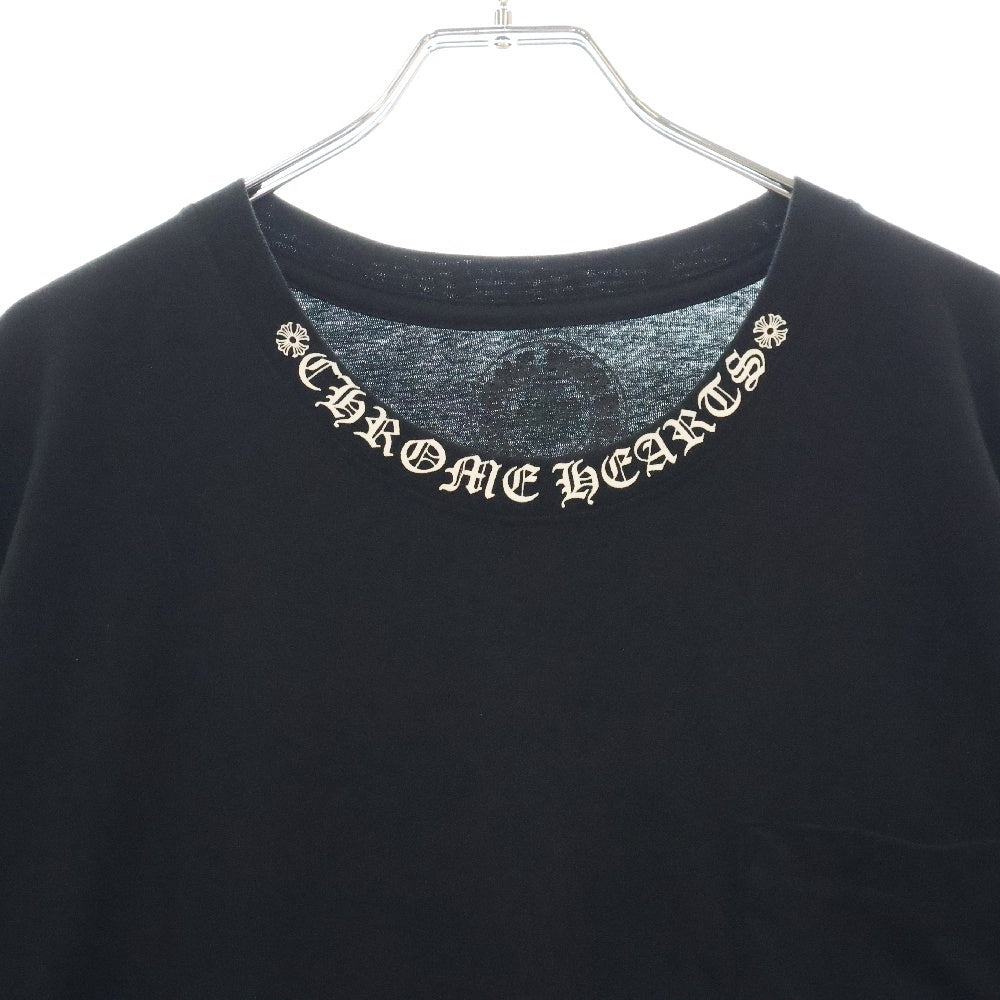 CHROME HEARTS(クロムハーツ) CH T-SHRT 1 ネックロゴプリント クルーネック半袖Tシャツ ブラック