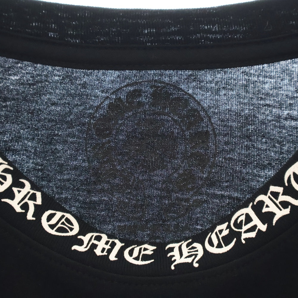 CHROME HEARTS(クロムハーツ) CH T-SHRT 1 ネックロゴプリント クルーネック半袖Tシャツ ブラック