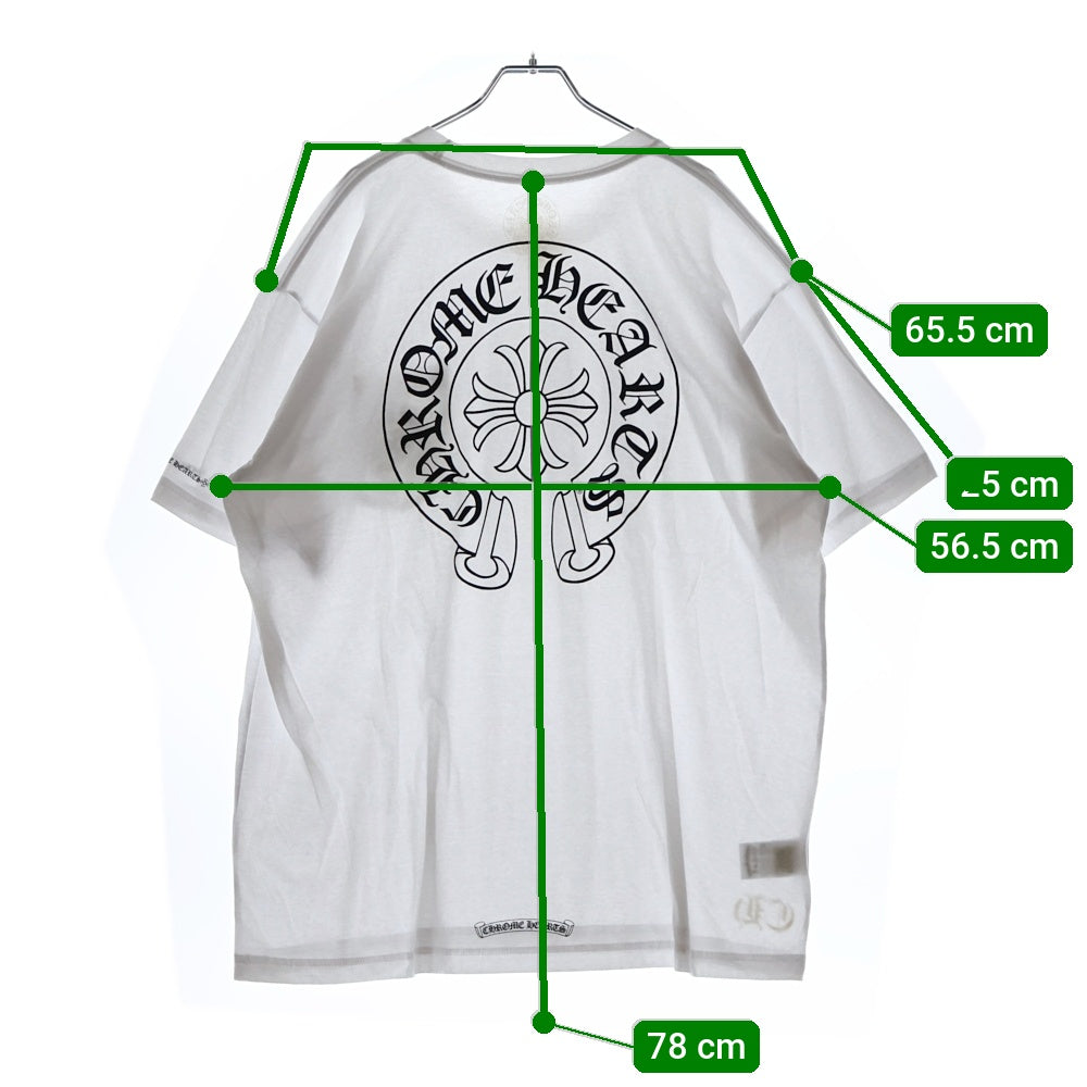 CHROME HEARTS(クロムハーツ) Horseshoe S/S Tee ホースシューロゴ半袖Tシャツ ホワイト