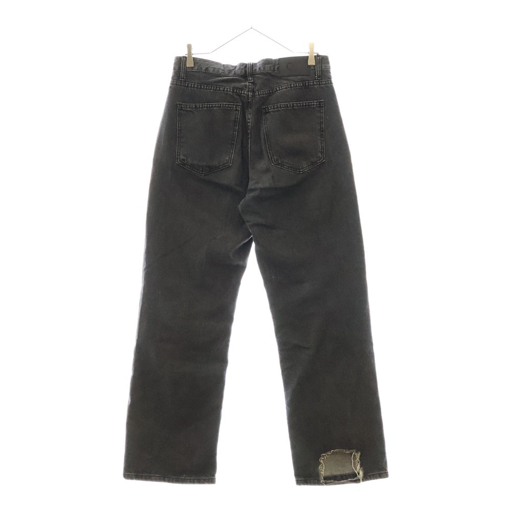 OY(オーワイ) DESTROYED PANEL PANTS ダメージ加工 パネル デニムパンツ ブラック