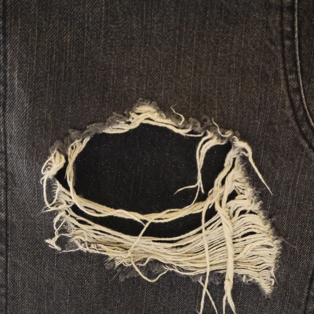 OY(オーワイ) DESTROYED PANEL PANTS ダメージ加工 パネル デニムパンツ ブラック