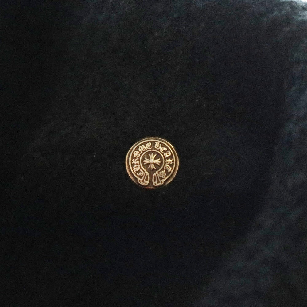 CHROME HEARTS(クロムハーツ) BADDA BING ハラコ クロスパッチ ビーニー ブラック