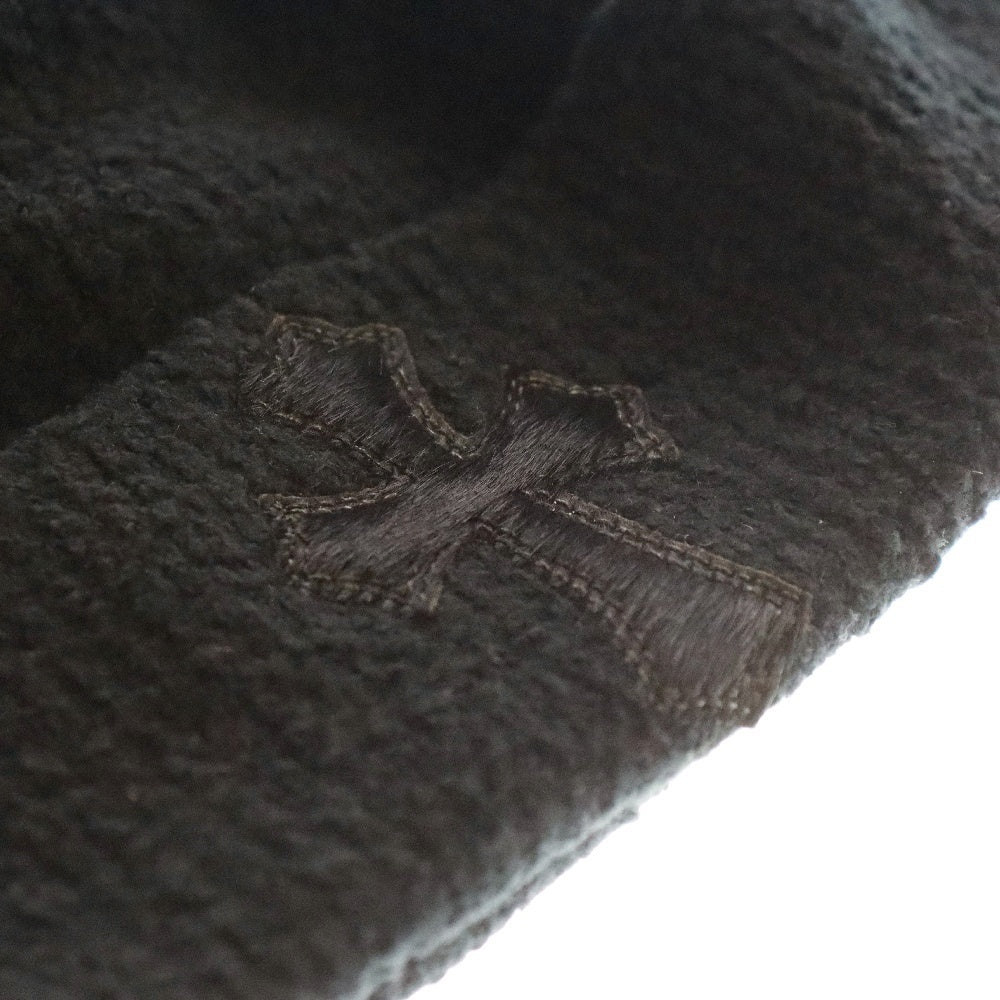 CHROME HEARTS(クロムハーツ) BADDA BING ハラコ クロスパッチ ビーニー ブラック