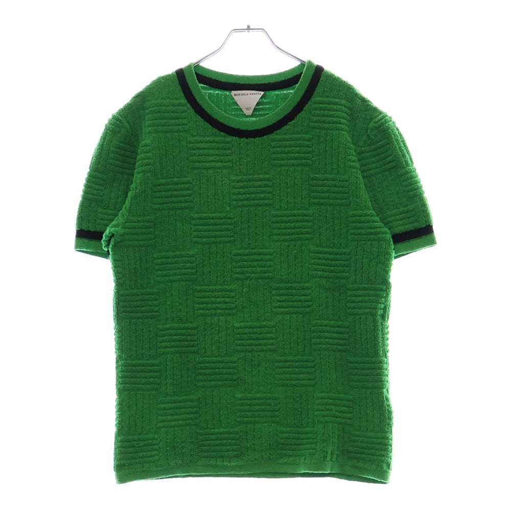 BOTTEGA VENETA(ボッテガヴェネタ) Green Textured Tee クルーネック 半袖Tシャツ グリーン 702752 V23C0