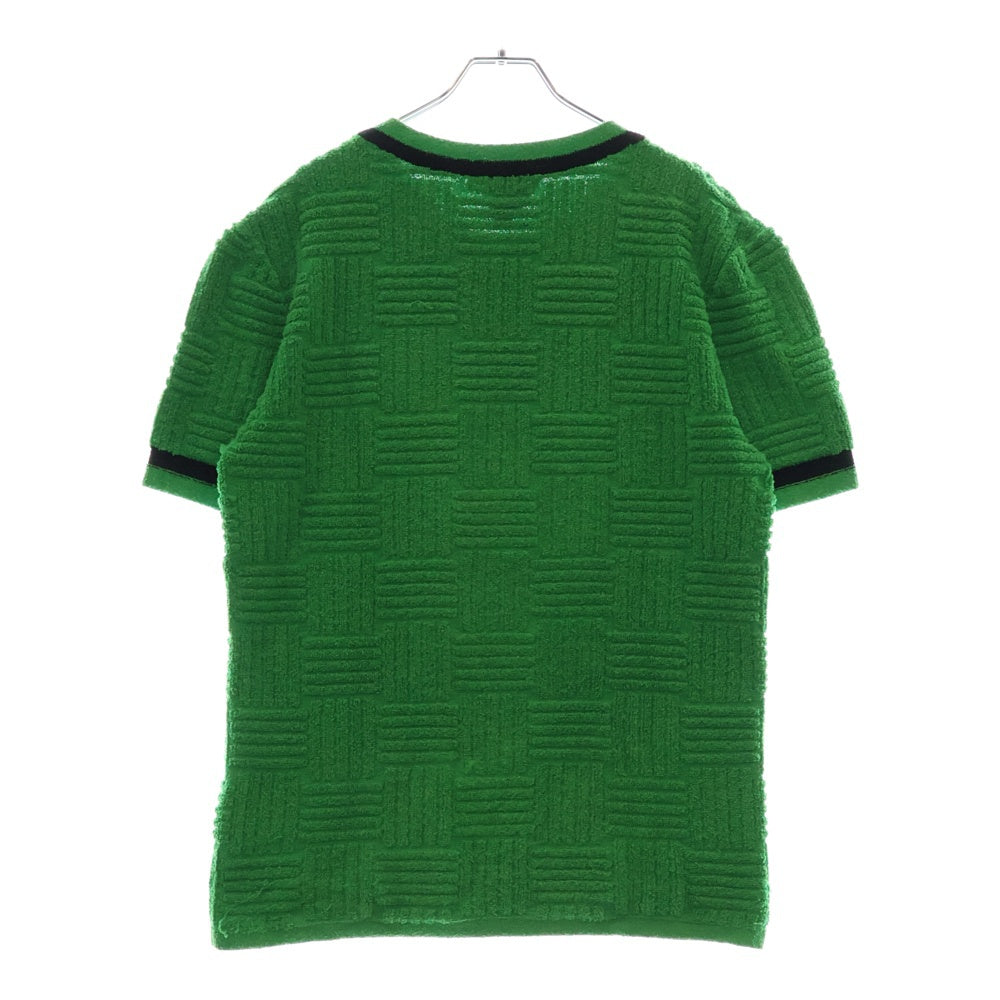 BOTTEGA VENETA(ボッテガヴェネタ) Green Textured Tee クルーネック 半袖Tシャツ グリーン 702752 V23C0