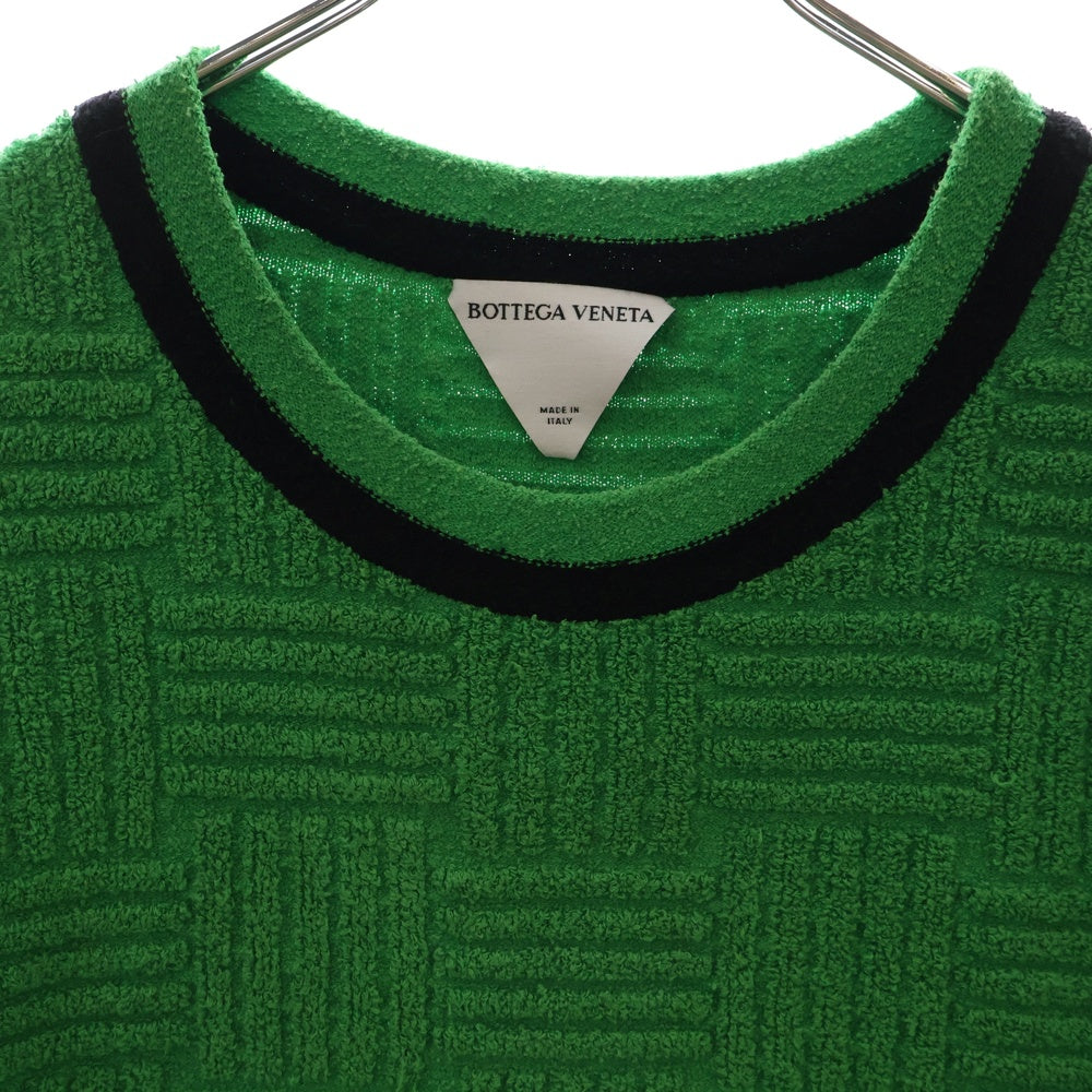 BOTTEGA VENETA(ボッテガヴェネタ) Green Textured Tee クルーネック 半袖Tシャツ グリーン 702752 V23C0