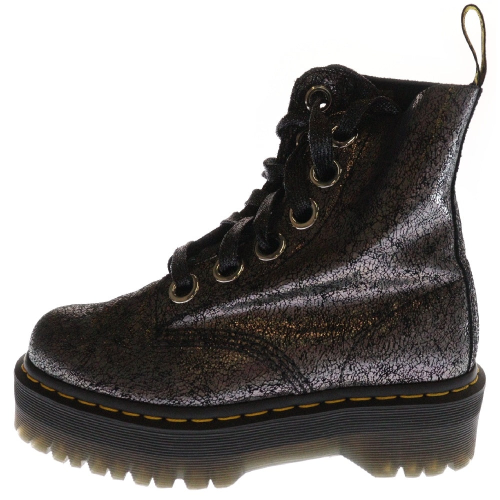 Dr.Martens(ドクターマーチン) MOLLY 6ホール ラバーアウトソール ハイカット ブーツ ブラック AW006 KV09U