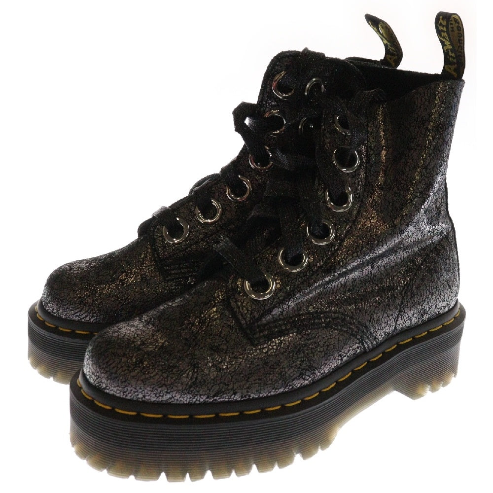 Dr.Martens(ドクターマーチン) MOLLY 6ホール ラバーアウトソール ハイカット ブーツ ブラック AW006 KV09U