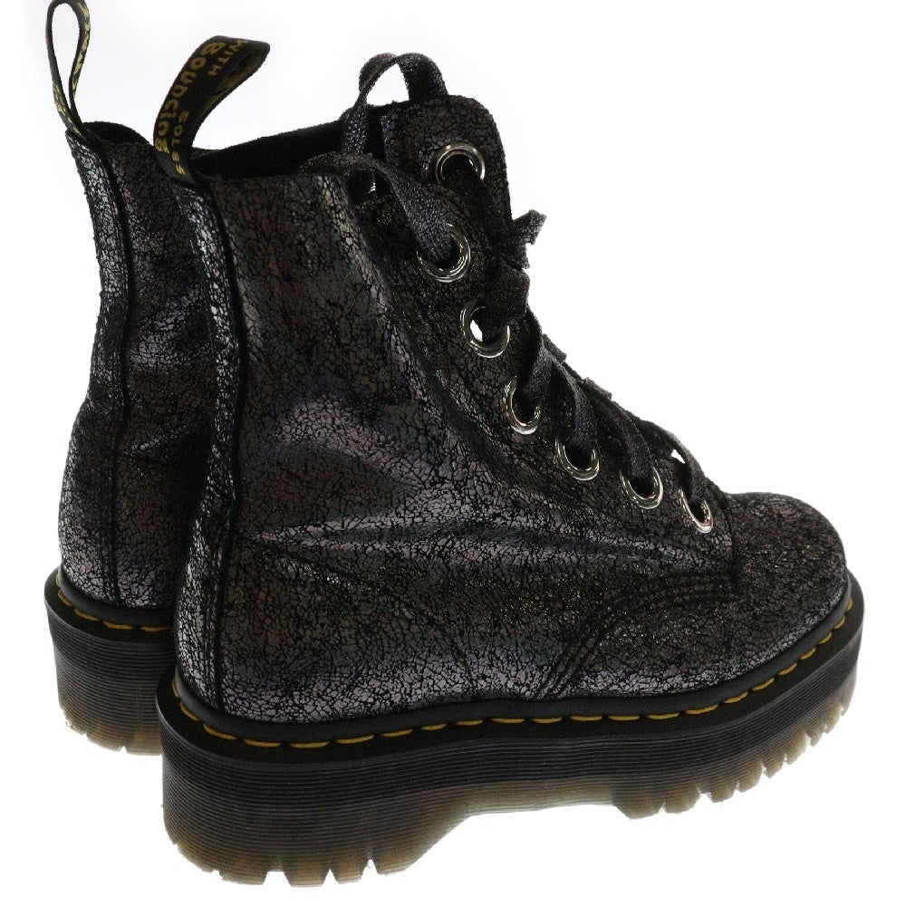 Dr.Martens(ドクターマーチン) MOLLY 6ホール ラバーアウトソール ハイカット ブーツ ブラック AW006 KV09U